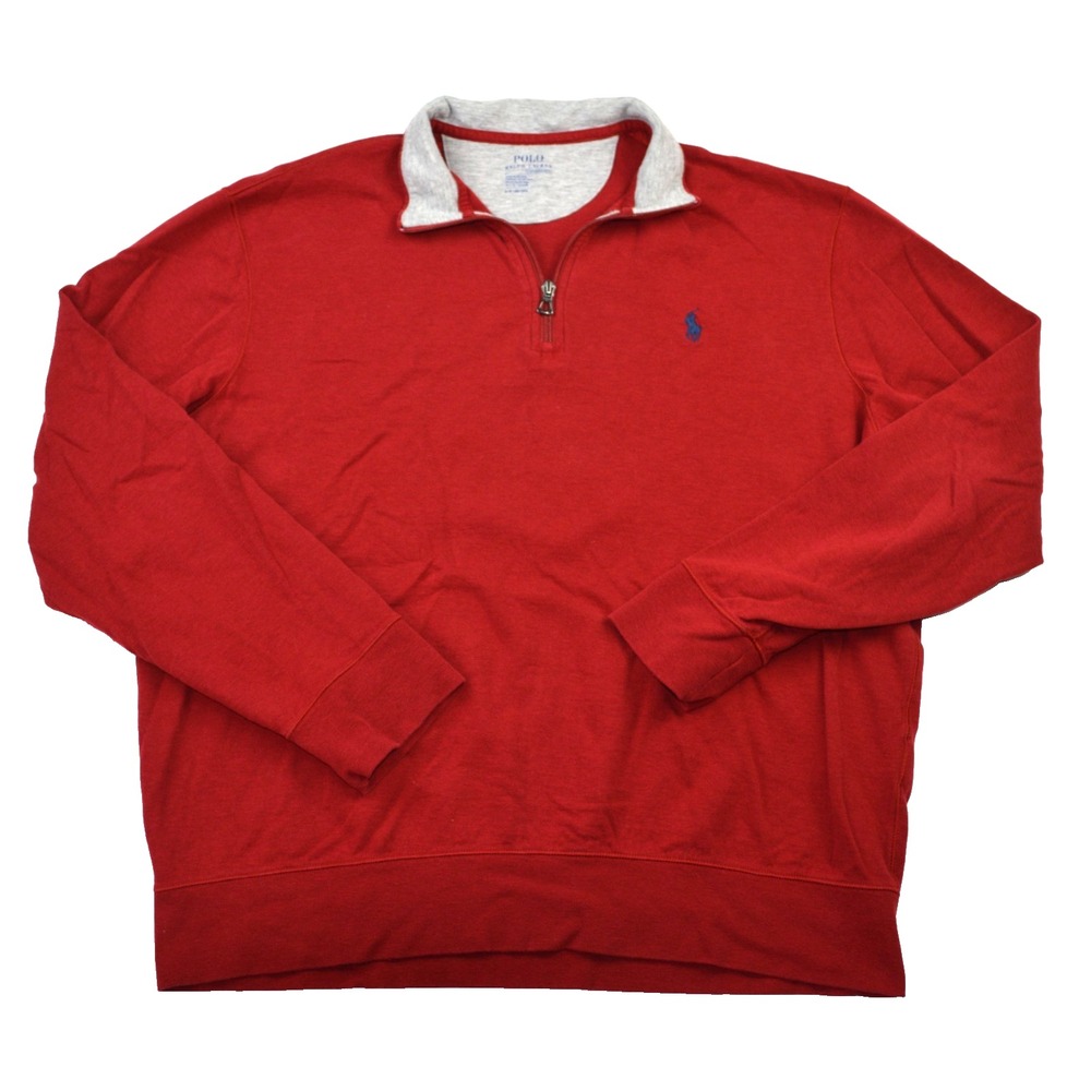 Polo Ralph Lauren Perforamcne 1/4 Zip Pullover Leightweight Sweater Red Men's L